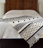 Nina Bobble Boho Throw - Scandi Monochrome Textured Blanket
