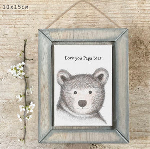 Love you papa bear wooden hanging frame east of india