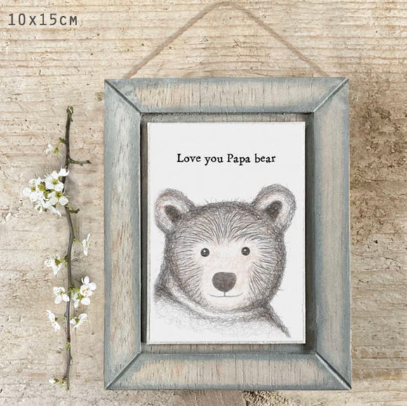 Love you papa bear wooden hanging frame east of india