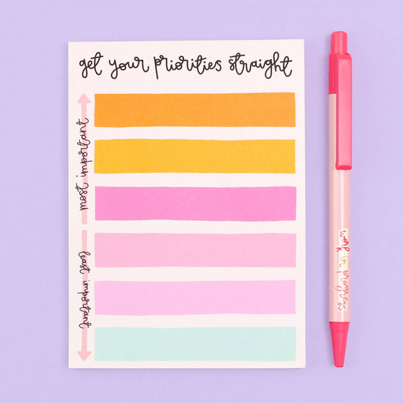 A6 notepad - get your priorities straight