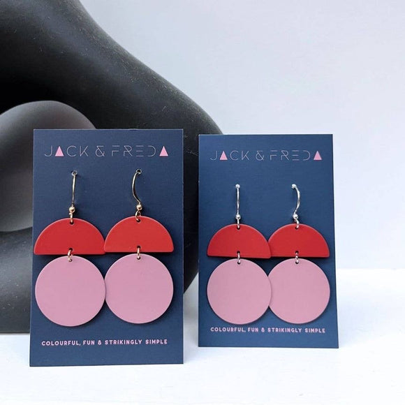 Orla Earrings - dusky rose & rust by Jack and freda 