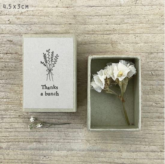 Thanks A Bunch Dried Flower Matchbox - East Of India