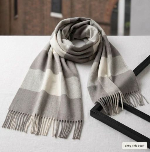 Oversized Soft Check Scarf - Soft Gift for Her