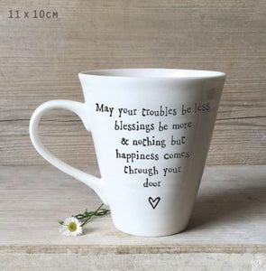 May your troubles be less ceramic mug from east of india 