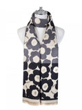 Black and Beige Floral Scarf