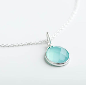 Silver Aqua Chalcedony Necklace