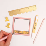 Memo pad - pink grid - Oh Laura (A5)