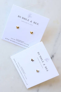 Butterfly Studs in gold or silver