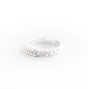 Silver Intricate Narrow Band Ring