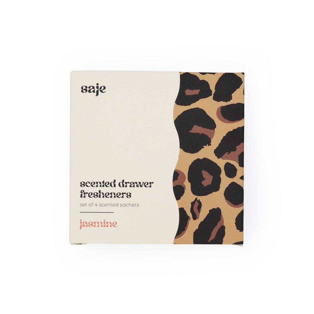 Saje Scented Sachet - Set of 4 Jasmine - Leopard Print Design