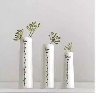 Trio Of Bud Vases - Love Hope Dream - East Of India