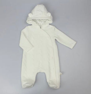 Baby girl quilted pram suit