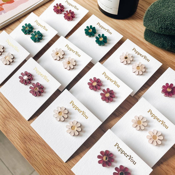 Daisy Stud Earrings by Pepper You