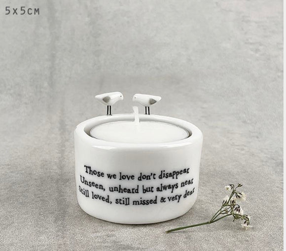 Those We Love Don't Disappear Candle & Tealight Holder - East Of India