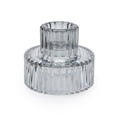 Smokey Black Glass Double Ended Candleholder
