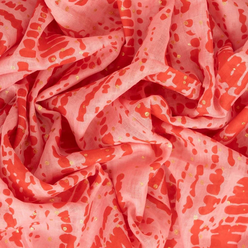 Red/Pink Tie Dye Lightweight Cotton Scarf