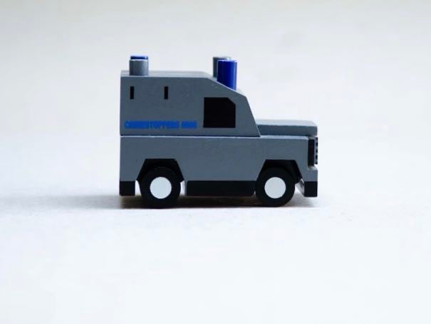 The Wee Grey Police Van Wooden Model | Northern Ireland Gift