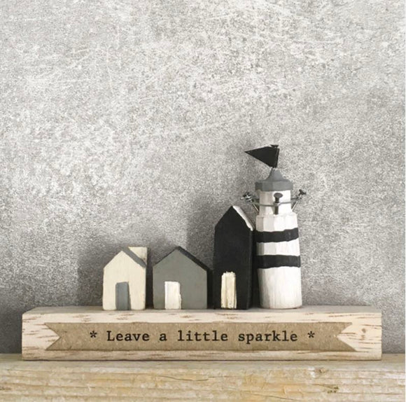 Little Quayside Leave A Little Sparkle Wooden Scene - East Of India