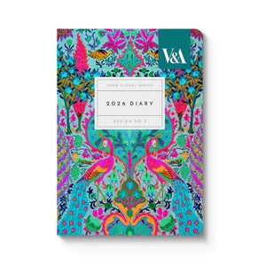 Neon Floral Peacock Premium Paperback Diary (A5