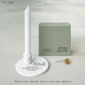 Because someone we love is in heaven, there is a little bit of heaven in our home candle holder from east of india range