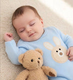 Blue Bunny Romper: 0-3 months