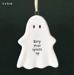 Porcelain Hanging Ghost ‘Keep your spirits up’ - East Of India  