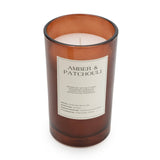 Amber & Patchouli Large Glass Candle With Cork Lid