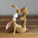 Kissing Bunnies With Heart Decoration