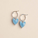 Love Grows Here Silver Heart Hoops Earrings- Pepper You
