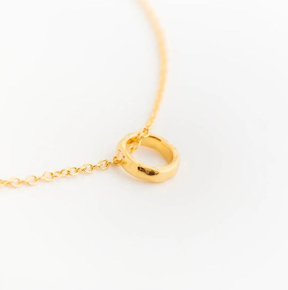 Gold Open Circle Necklace