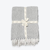 Audley Cotton Chevron Herringbone Throw - 100% Cotton