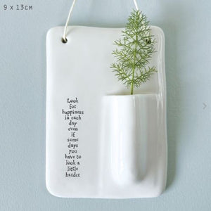 'Look For Happiness' Wall Vase - East Of India