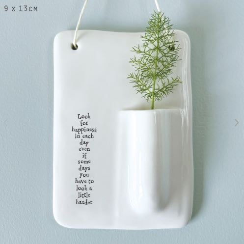 'Look For Happiness' Wall Vase - East Of India