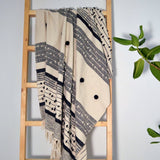 Nina Bobble Boho Throw - Scandi Monochrome Textured Blanket