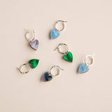 Love Grows Here Silver Heart Hoops Earrings- Pepper You