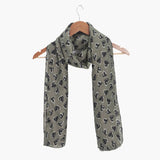 Khaki/Black Hearts Lightweight Scarf