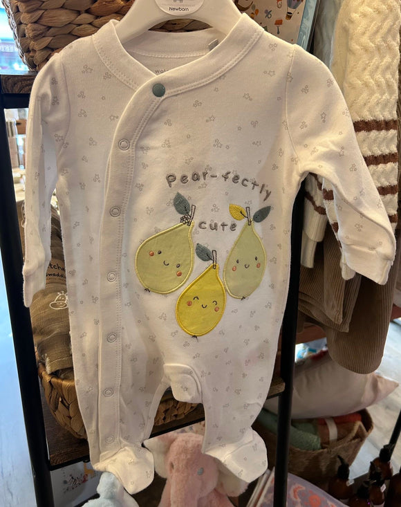 Baby Cotton Sleepsuit - Pear-fectly cute