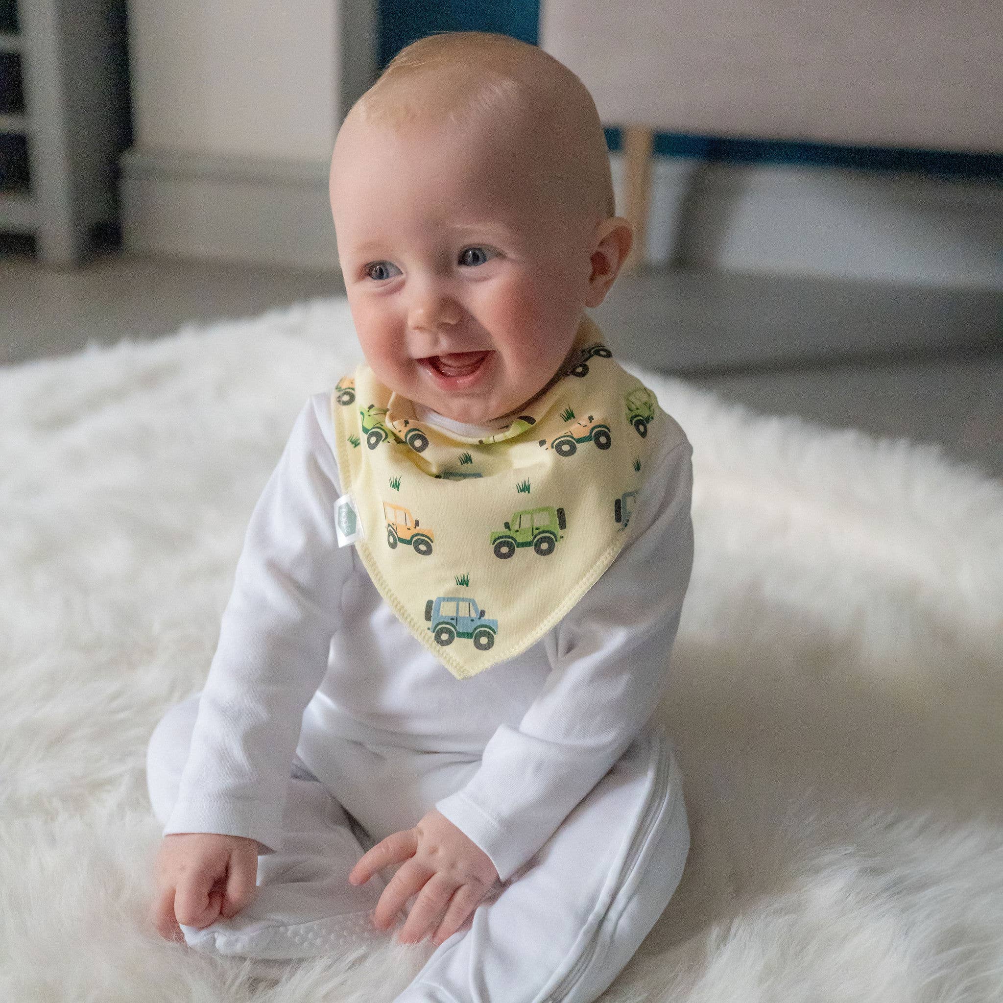 Ziggle Baby Bandana Bib | Farm Vehicle 4x4 Unisex Baby & Toddler Bib
