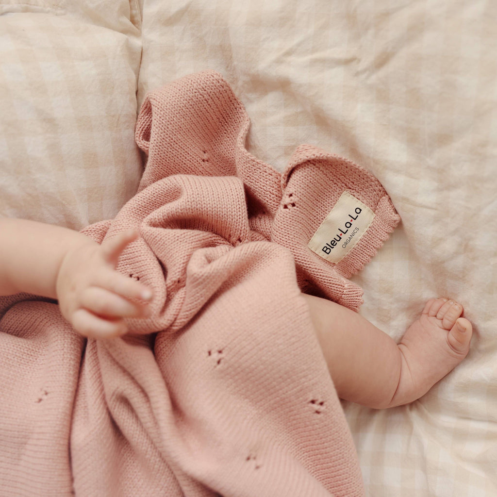 100% Organic Cotton Pointelle Swaddle Receiving Baby Blanket