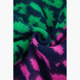 Navy Blue Leopard Heavyweight Scarf