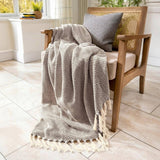Audley Cotton Chevron Herringbone Throw - 100% Cotton