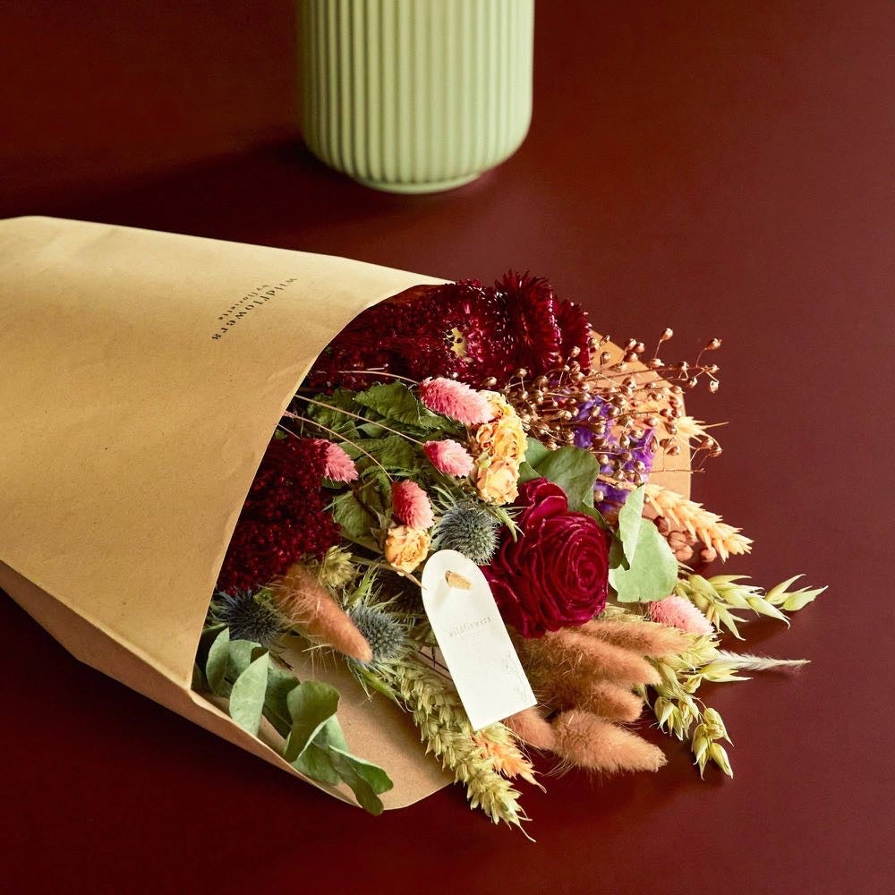 Dried Flowers - Field Bouquet - Burgundy