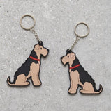 Airedale/Welsh Terrier Keyring - Sweet William