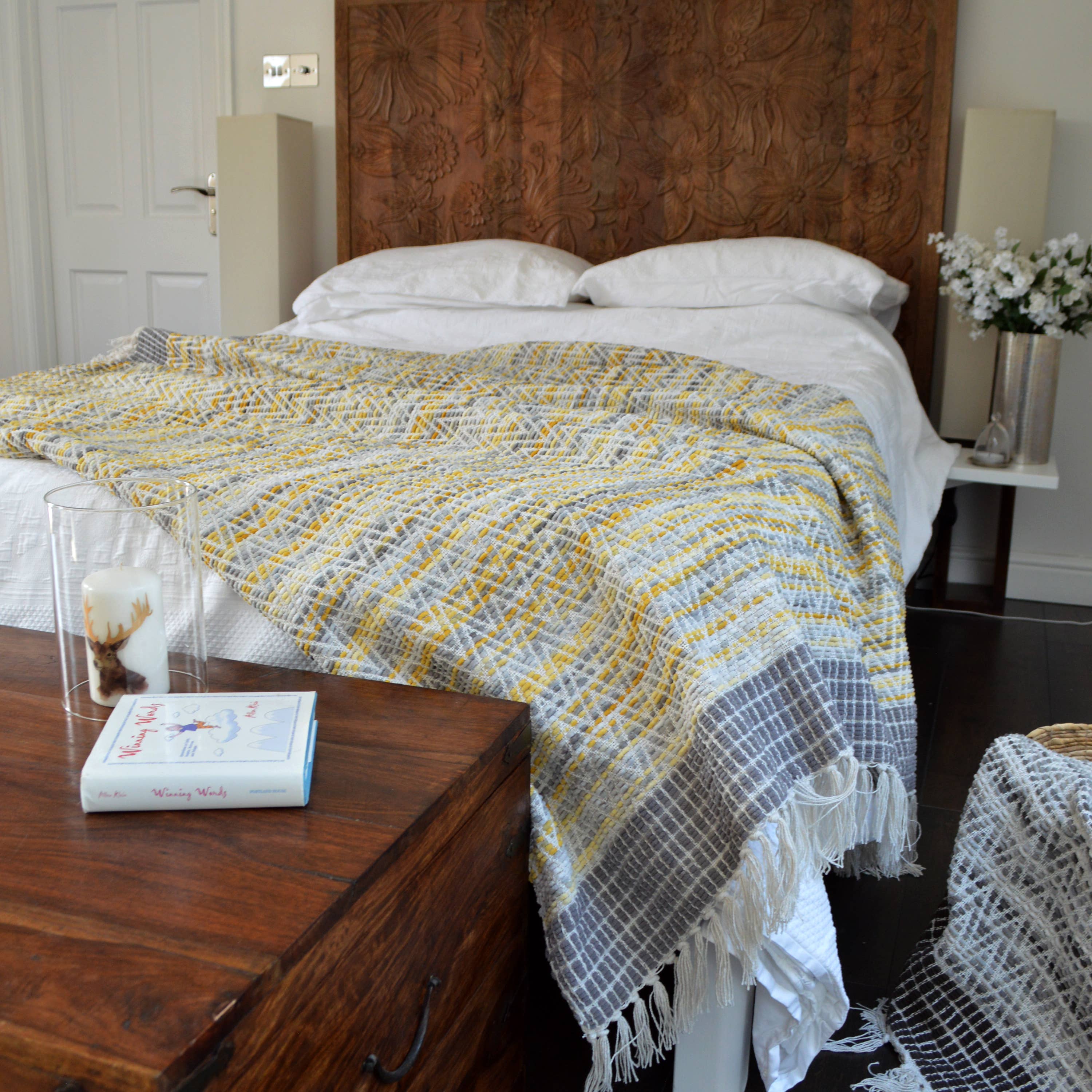 Arizona Zig Zag Heavyweight Herringbone Throw Blankets