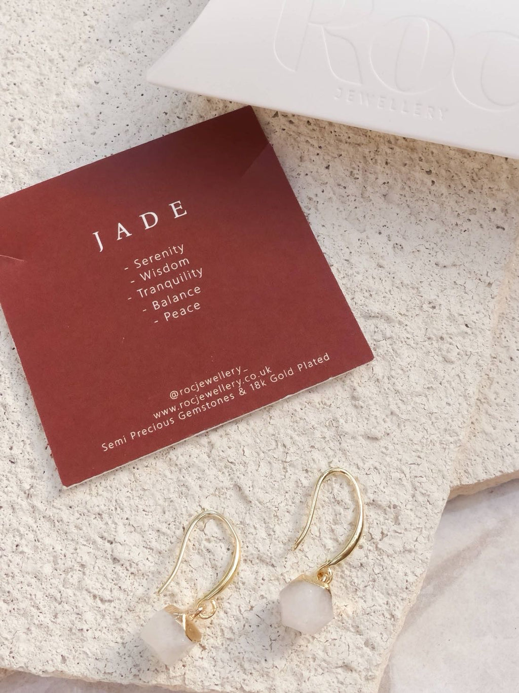 Jade Nugget Gold Plated Gemstone Crystal Earrings