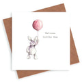Baby Girl Greeting Card - Cute Bunny Design | Luxury Printed Card UK