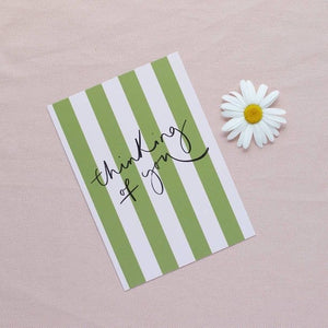 'Thinking of You' Deckchair Stripe Postcard