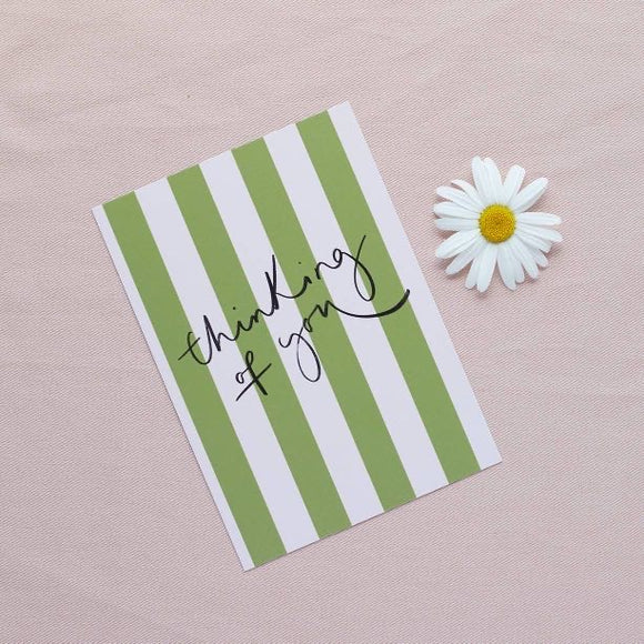 'Thinking of You' Deckchair Stripe Postcard