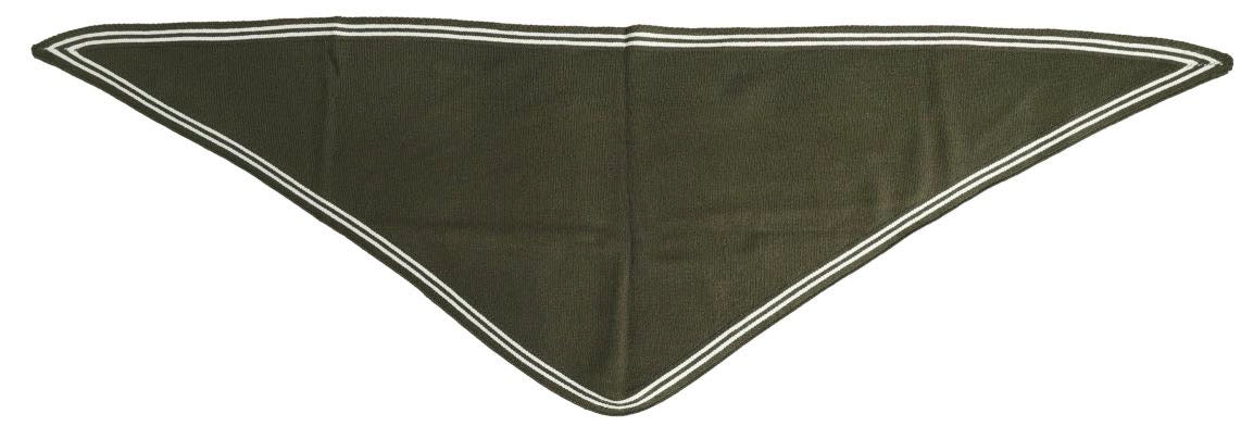 Knit Bandana Scarf with Cream Stripe Trim