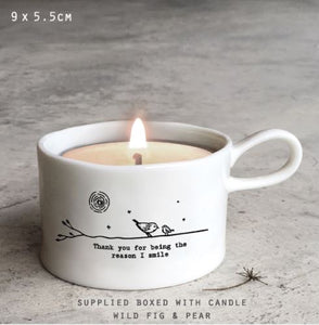 Thank You For Being The Reason I Smile Handled Candle Holder - East Of India
